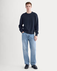 Waffle Rollneck Crew in Everyday Cotton | Navy