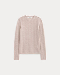 The Pointelle Crew in Ultrasoft Merino | Pale Blush