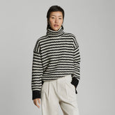 The Cloud Turtleneck | Black / Oatmeal
