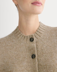 The Crew Cardigan in Alpaca | Dark Heathered Camel