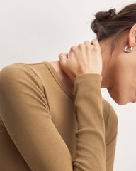 The Luxe Rib Long-Sleeve Crew | Coffee Bean