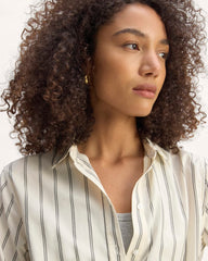 The Must-Have Shirt in Silky Cotton | Bone / Black