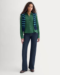 Shrunken Top in Washable Silk | Hunter Green