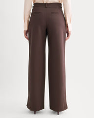 Ponte Wide-Leg Trouser | Dark Chocolate