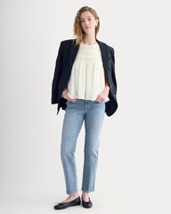 Twisted Pleat Tank in Silk Georgette | Bone