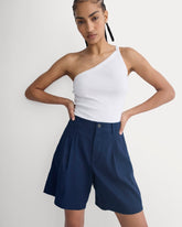 Tailored A-Line Short | Navy