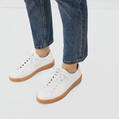 The ReLeather® Tennis Shoe | White / Gum Sole