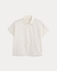 Scalloped-Collar Square Shirt | Bone