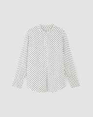 The Hammered Satin Popover Shirt | Bone / Black Polka Dot