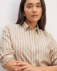 The Must-Have Shirt in Silky Cotton | Cherry Mahogany / White