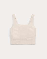Square Tank in Stretch Linen | Birch