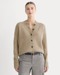 The Crew Cardigan in Alpaca | Dark Heathered Camel