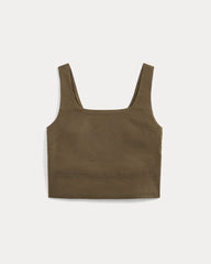 Square Tank in Stretch Linen | Beech