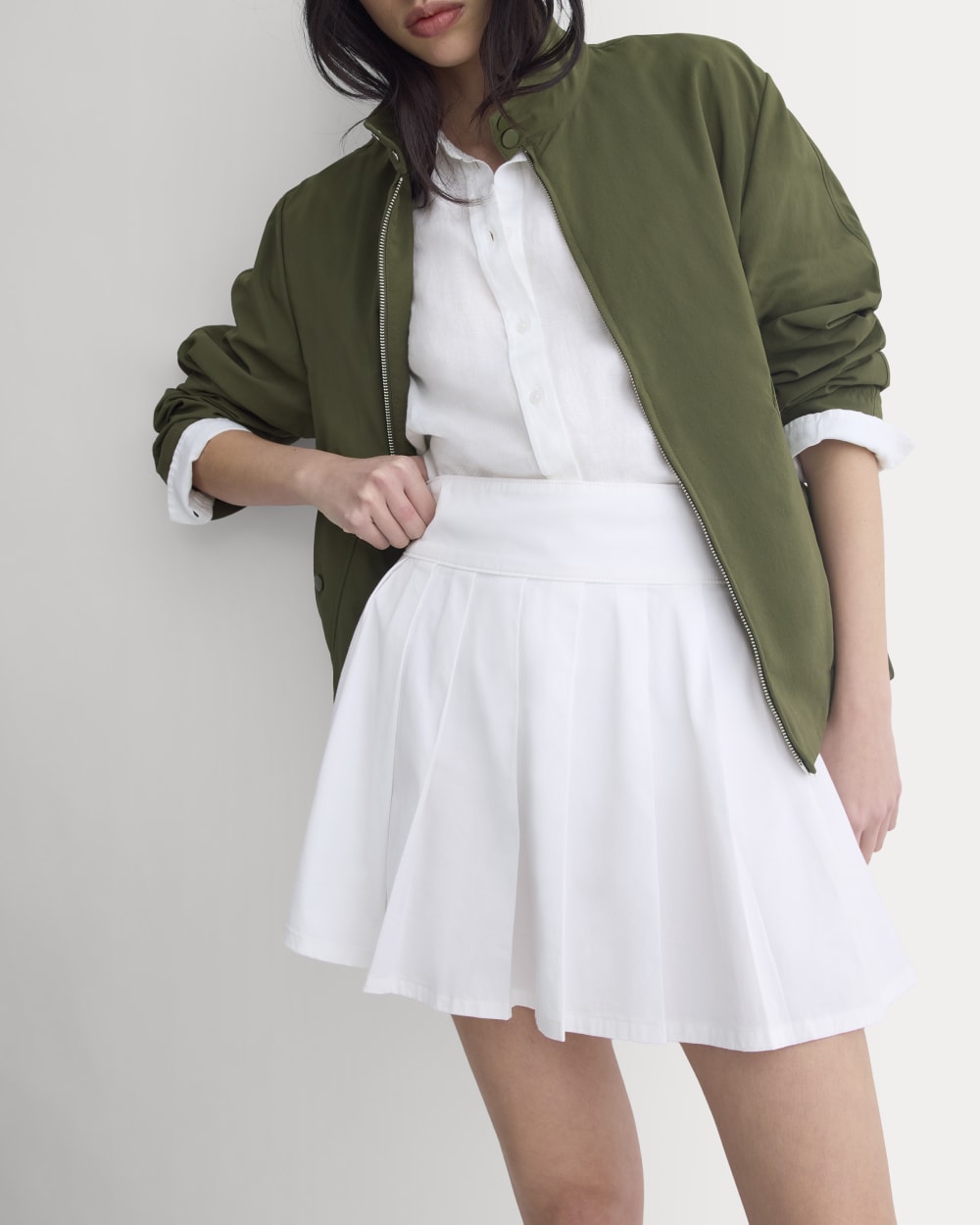 Utility Pleated Mini Skirt | White