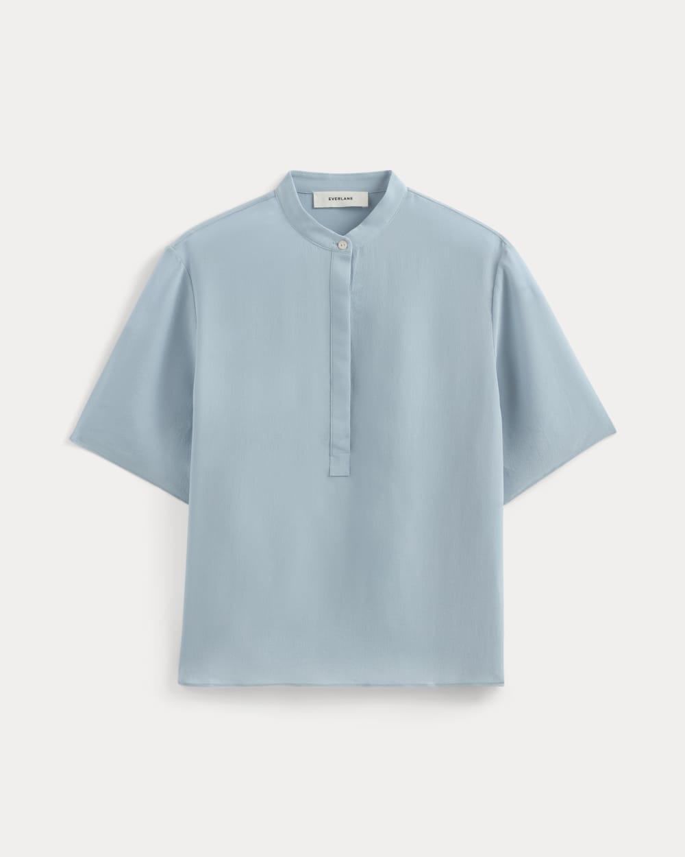 The Popover Top in Washable Silk | Soft Blue