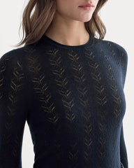 The Pointelle Crew in Ultrasoft Merino | Navy