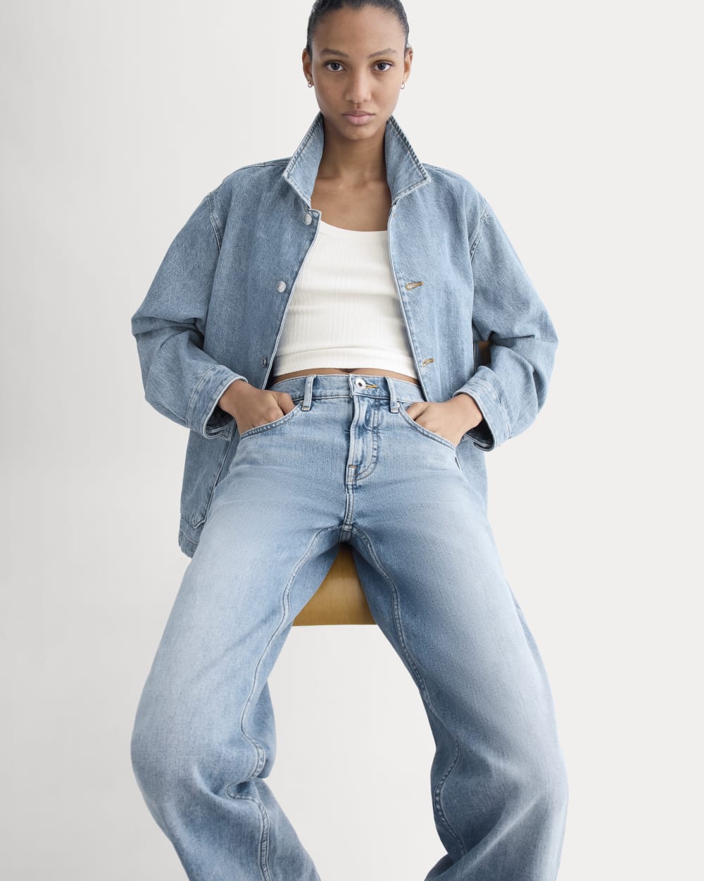 The Column Jean | Vintage Light Indigo | 33 Inseam