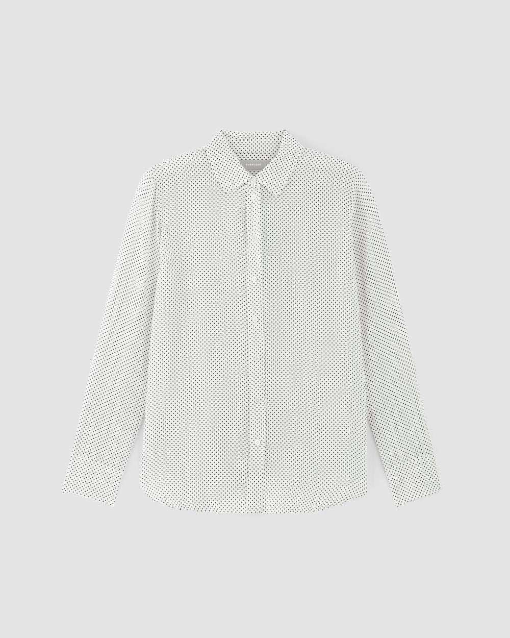 The Must-Have Shirt in Washable Silk | Bone / Black Polka Dot