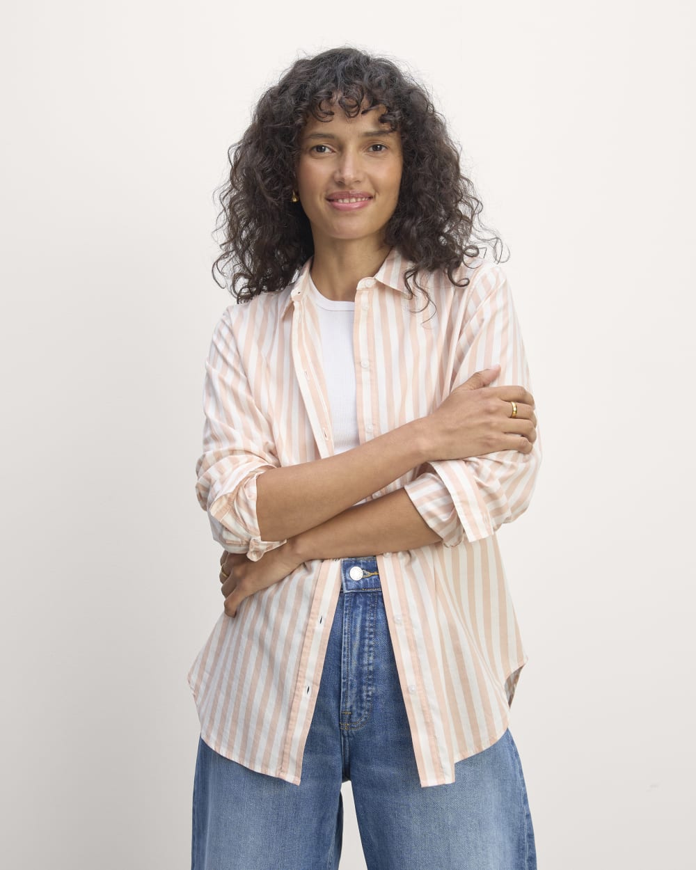 The Must-Have Shirt in Silky Cotton | Bone / Blush Pink