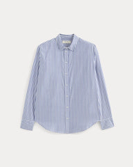 The Must-Have Shirt in Silky Cotton | Bone / Mazarine Blue
