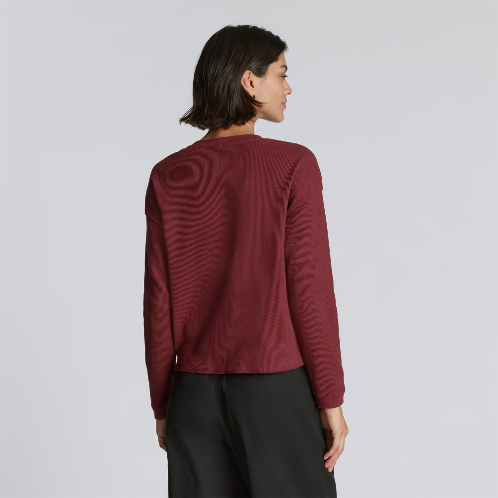 The Organic Cotton Waffle Henley | Brandy