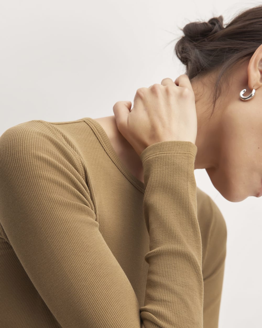 The Luxe Rib Long-Sleeve Crew | Coffee Bean