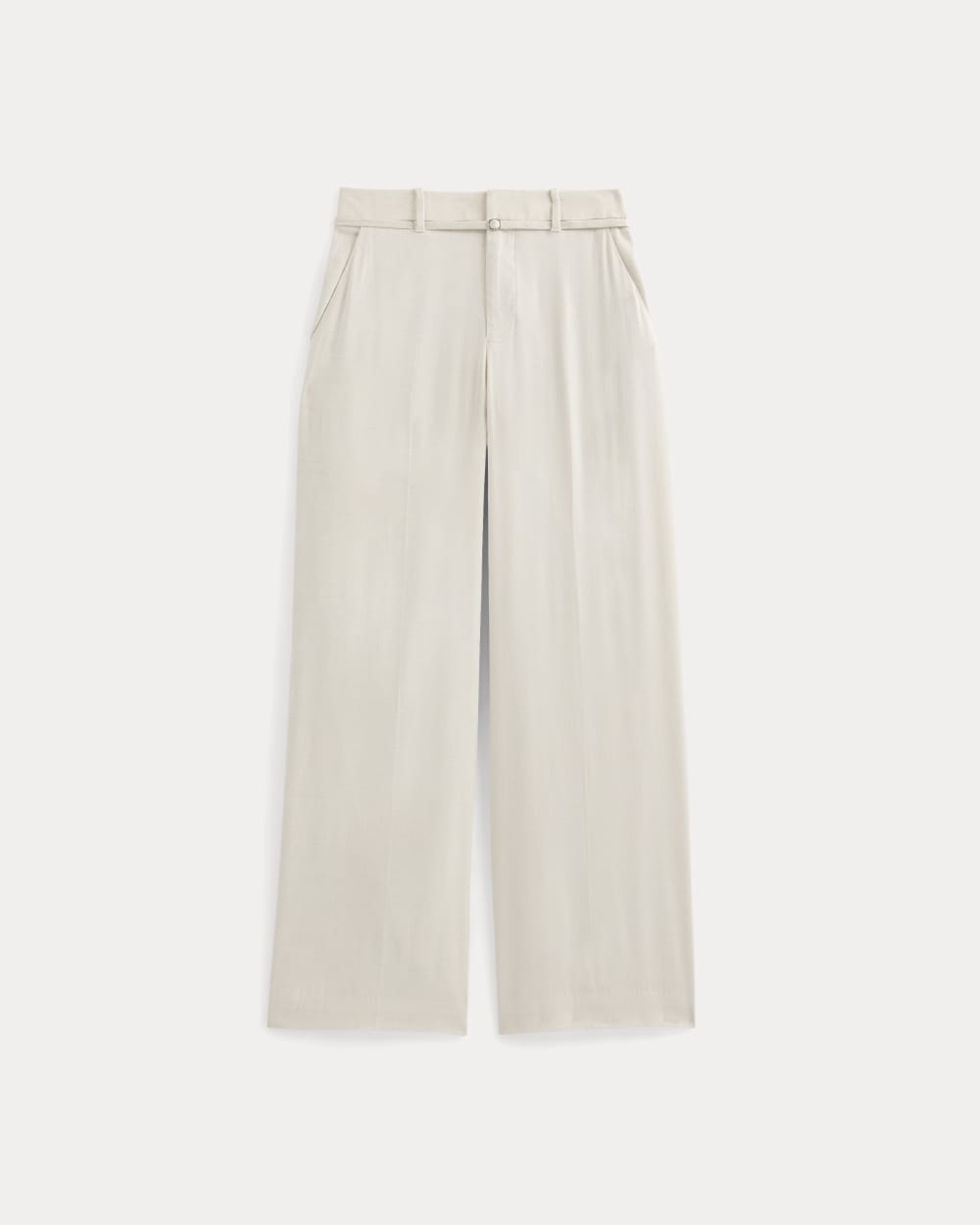 Wide-Leg Belted Pant in Stretch Linen | Birch | Regular