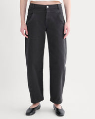 Double-Stitch Barrel Pant | Black