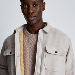 The ReNew Fleece-Lined Heavyweight Overshirt | Heathered Burnt Sugar