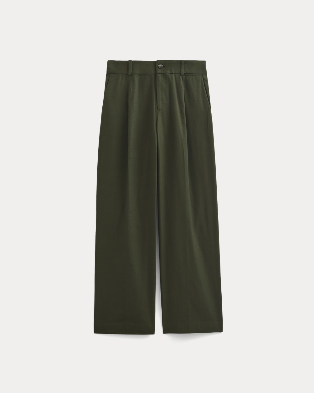 Wide-Leg Trouser in Buttersmooth | Dark Green | 30 Inseam