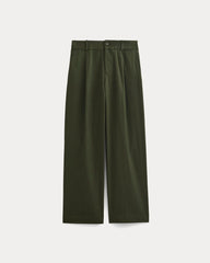 Wide-Leg Trouser in Buttersmooth | Dark Green | 30 Inseam