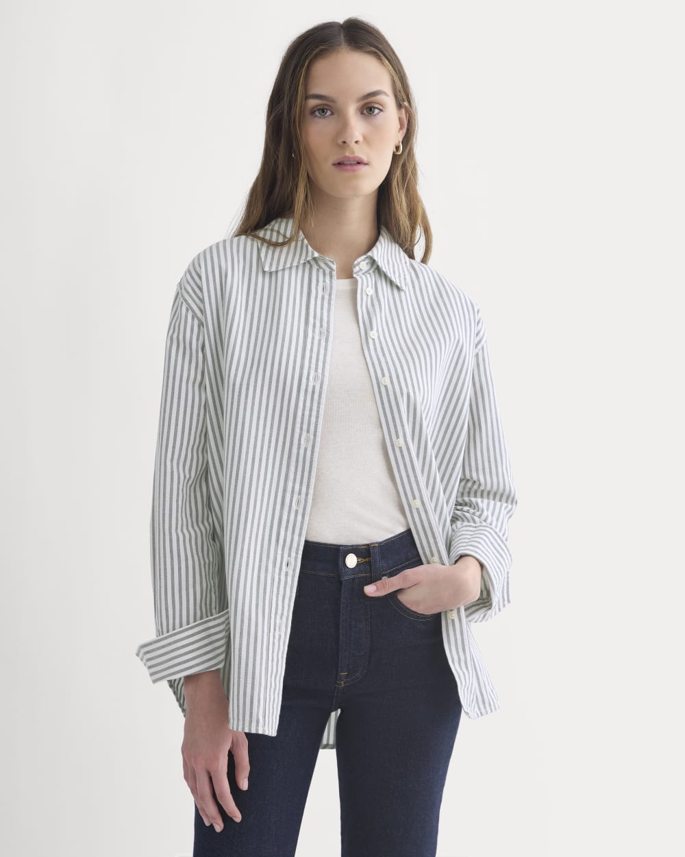 Everyday Oxford Shirt | Bone/Navy