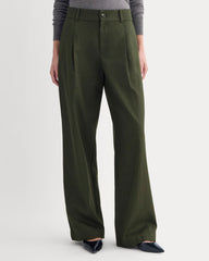Wide-Leg Trouser in Buttersmooth | Dark Green | 32 Inseam