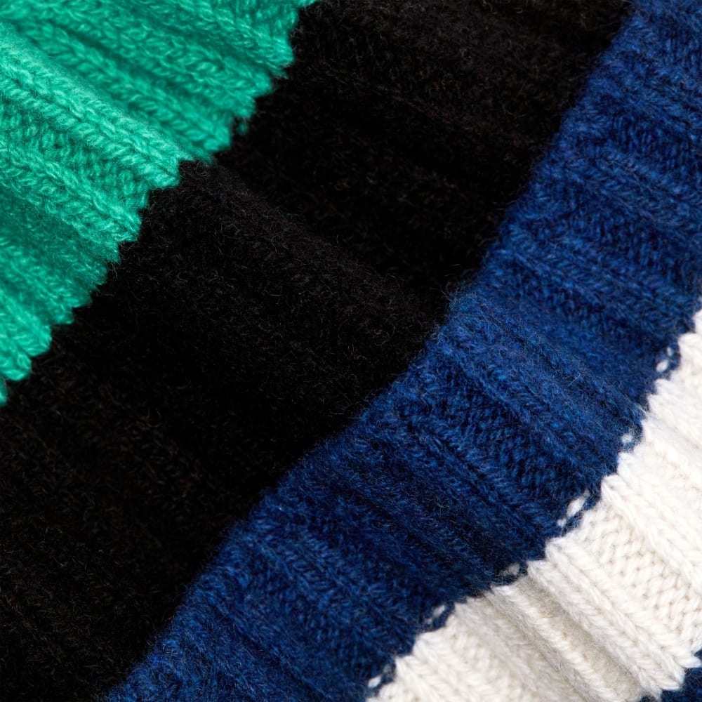 The Cashmere Beanie | Bright Navy Multi Stripe