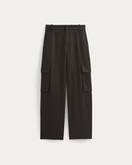 Wide-Leg Cargo Trouser in Buttersmooth | Black