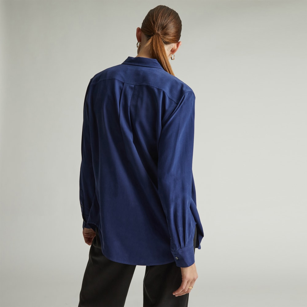 The Washable Silk Relaxed Shirt  | Ocean Cavern