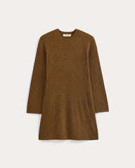 Cashmere Long-Sleeve Mini Dress | Heathered Toffee