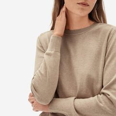 The Organic Cotton Crewneck Sweater  | Tan