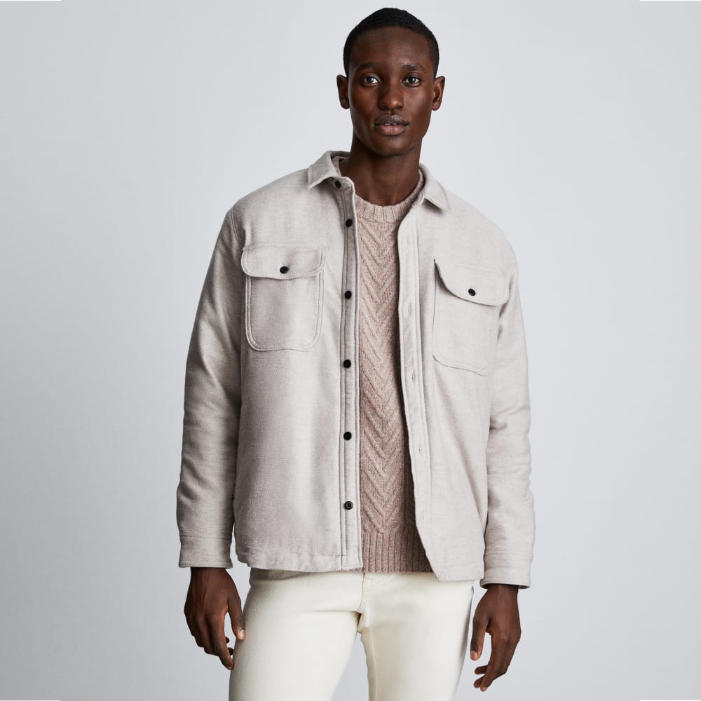 The ReNew Fleece-Lined Heavyweight Overshirt | Heathered Burnt Sugar