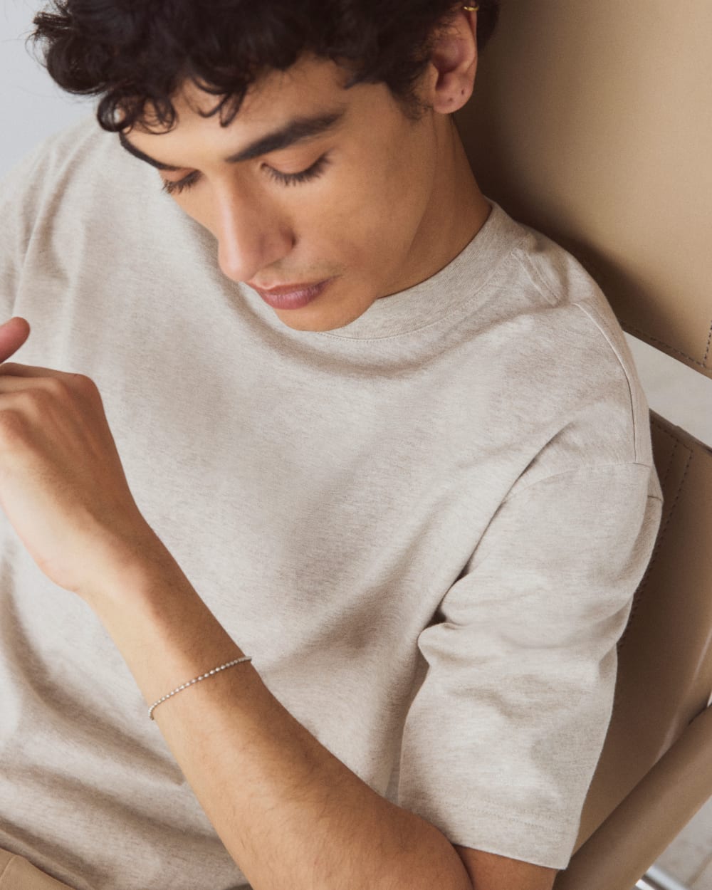 Archive Cotton Relaxed-Fit Crew | Heathered Oatmeal