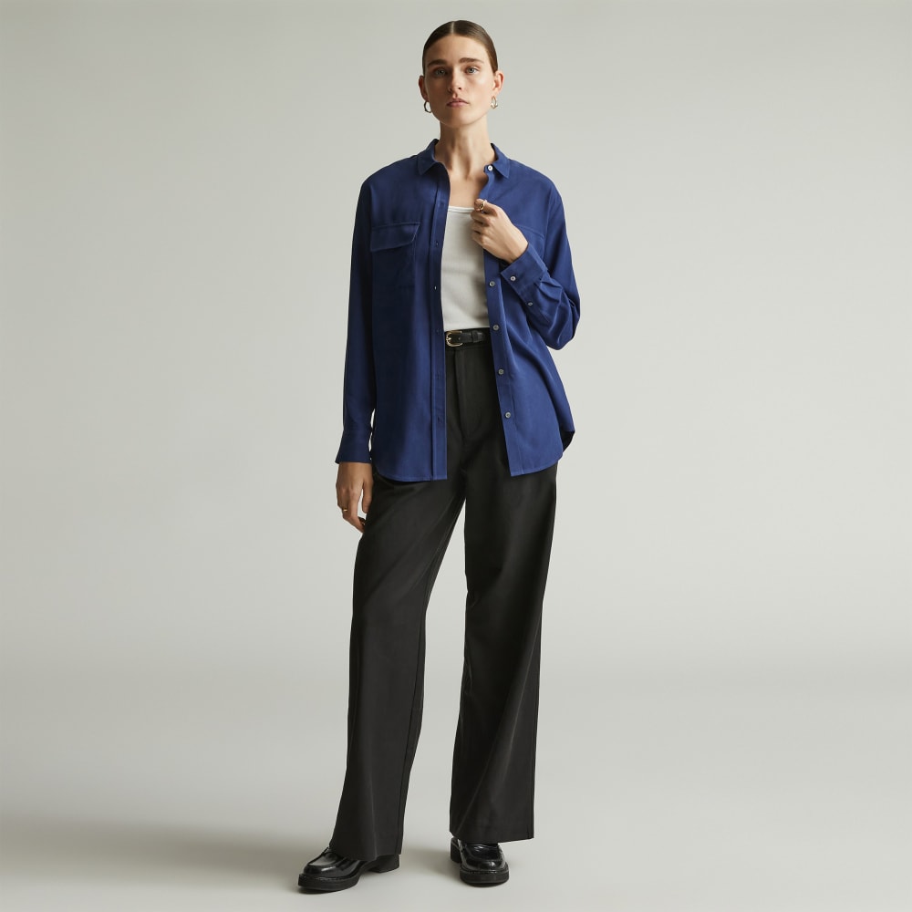 The Washable Silk Relaxed Shirt  | Ocean Cavern