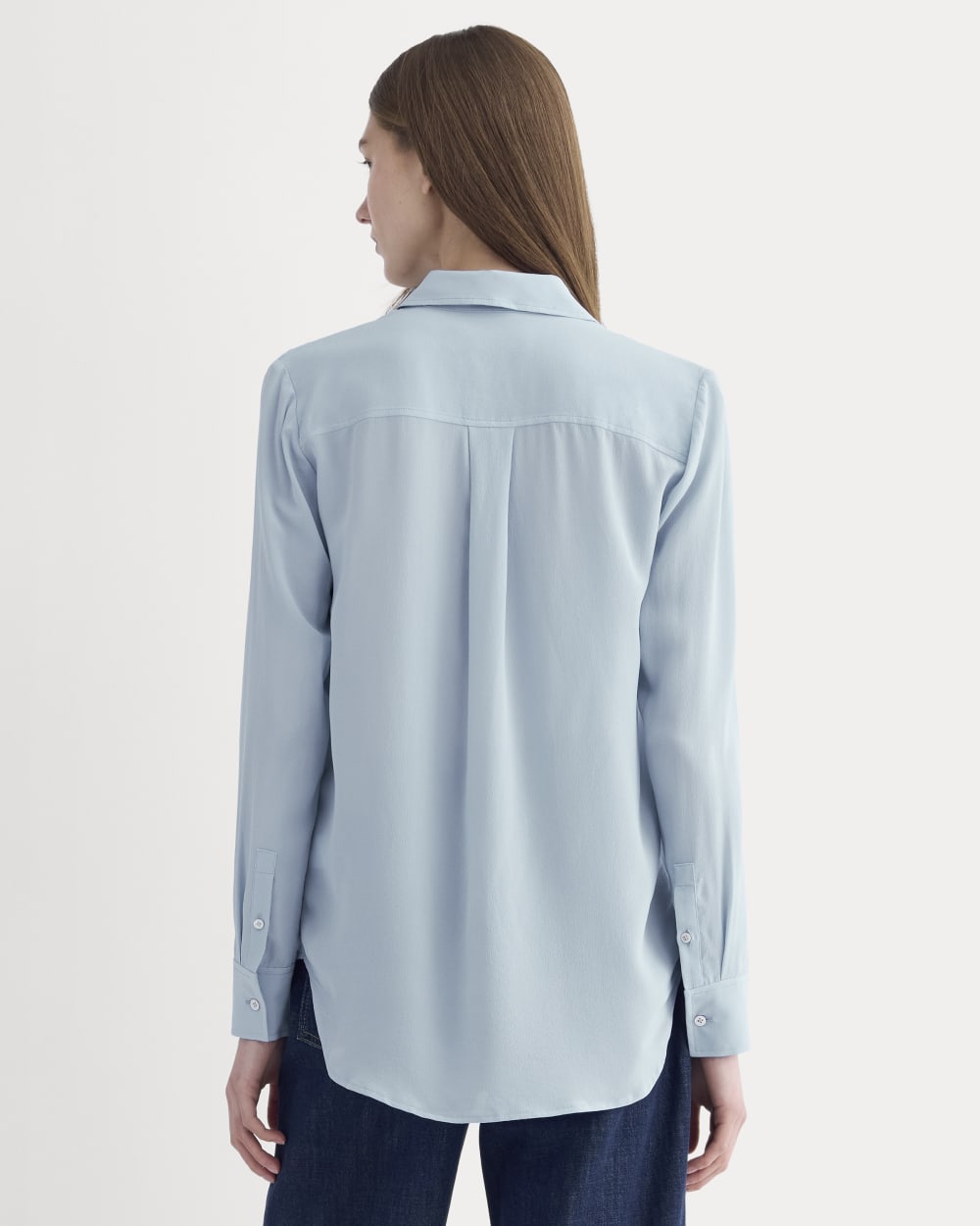 The Must-Have Shirt in Washable Silk | Soft Blue