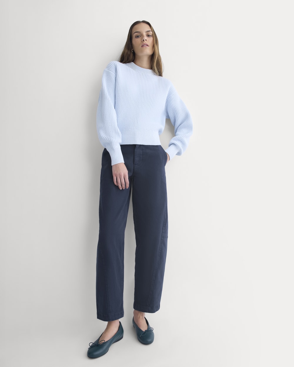 Twisted Seam Barrel Pant | Navy