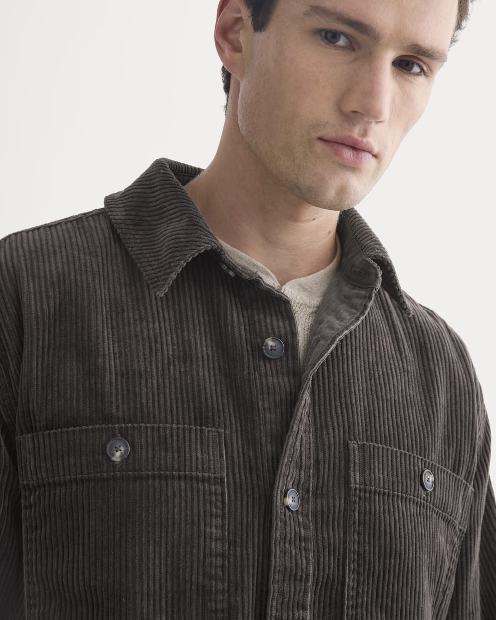 Wide Wale Corduroy Shirt | Dark Chocolate