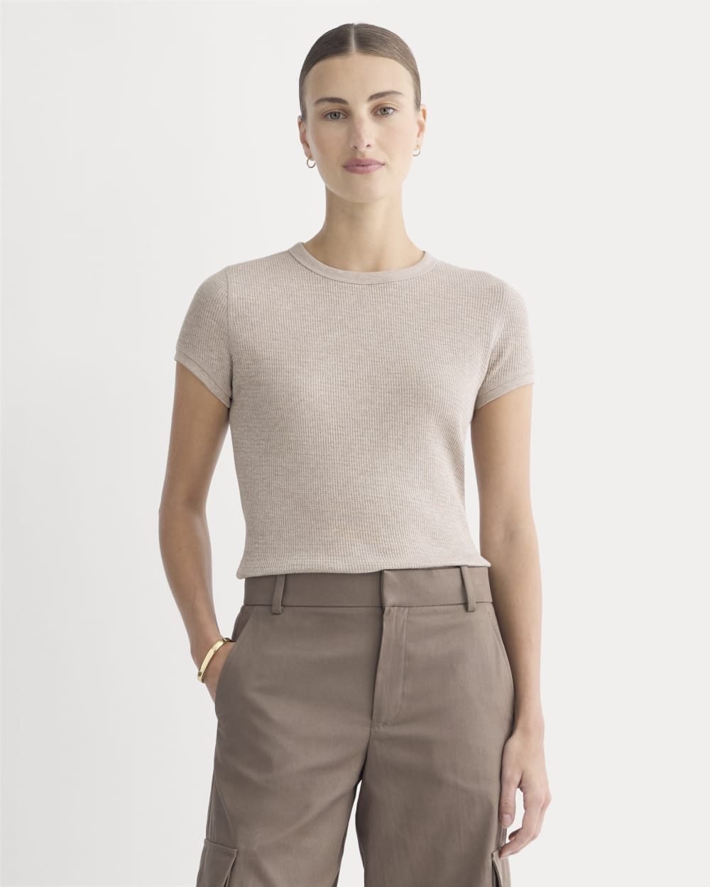 Shrunken Tee in Cozy Waffle | Heathered Oatmeal