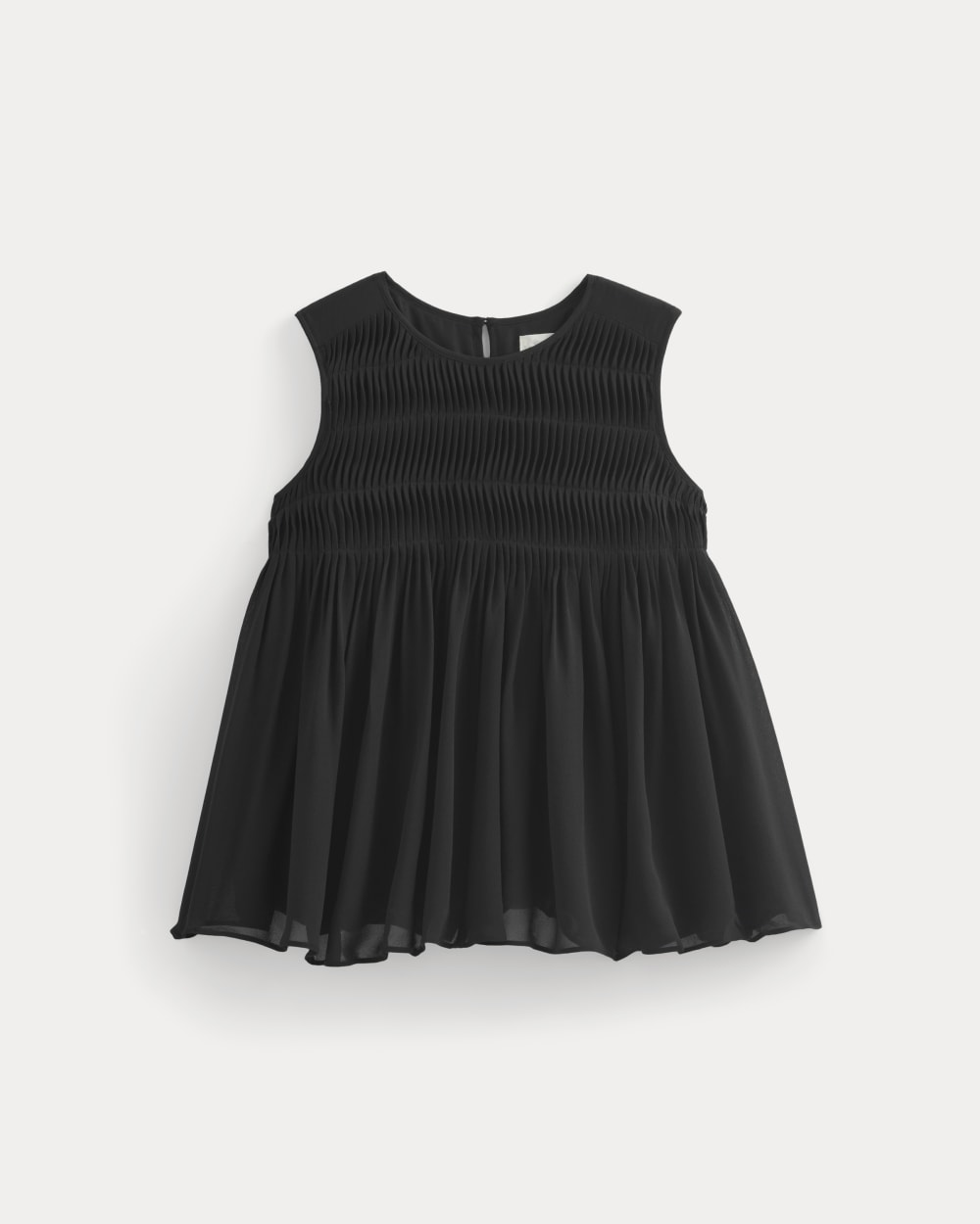 Twisted Pleat Tank in Silk Georgette | Black
