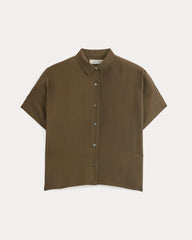 The Boxy Shirt in Washable Silk | Beech