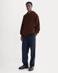 Twill Terry Jacquard Hoodie | Dark Mahogany