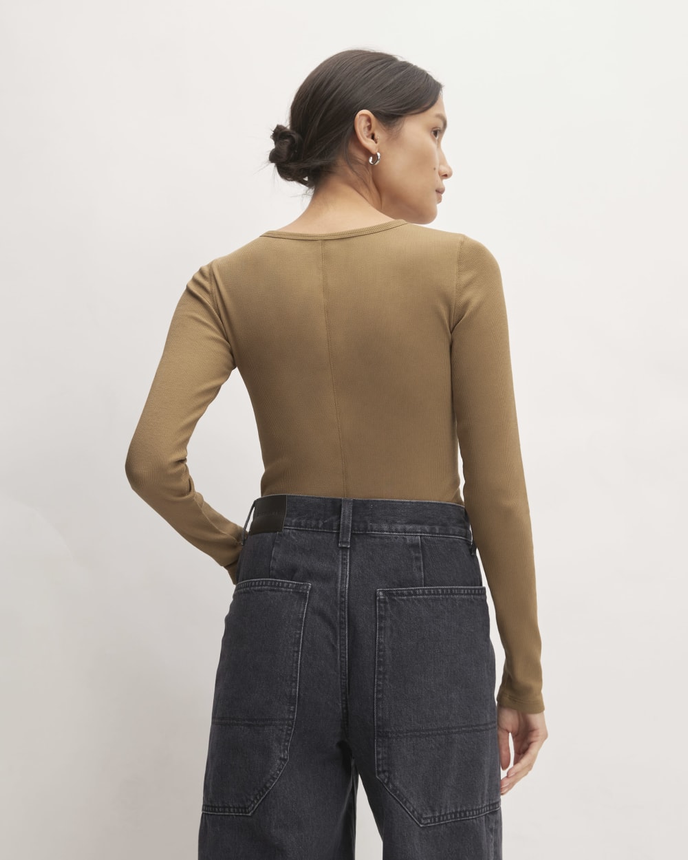 The Luxe Rib Long-Sleeve Crew | Coffee Bean