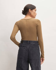 The Luxe Rib Long-Sleeve Crew | Coffee Bean